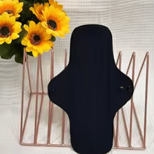 3Pcs Black Pure Cotton Reusable Menstrual Pads